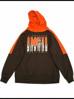NFL Cleveland Browns Crewneck Hoodie - Orange/Brown